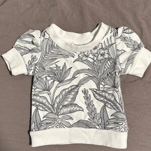 Janie and Jack Black and White Floral Polo